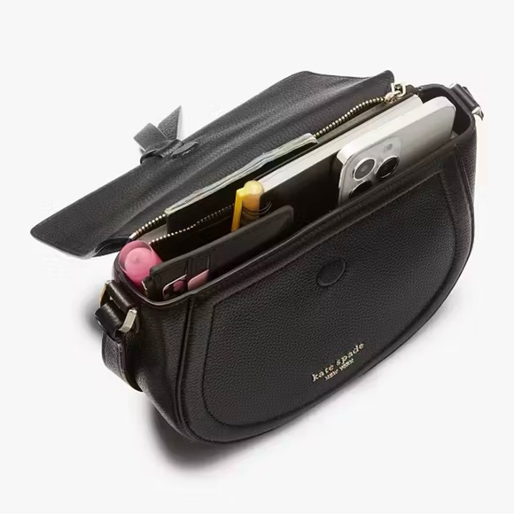 kate spade new york Knott Pebbled Leather Crossbody Saddle Bag - Picture 4 of 15
